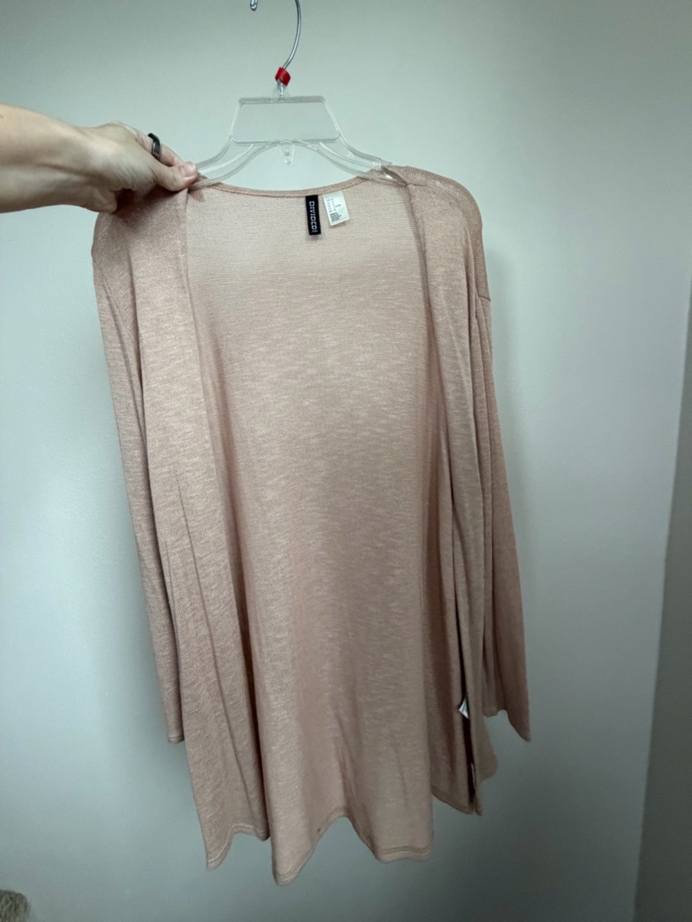 H&M Light Pink Open-Front Tunic Cardigan
